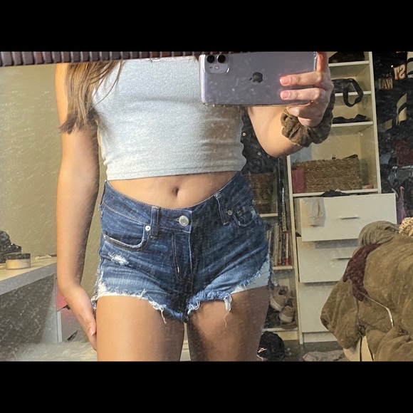 AMERICAN EAGLE MIDI NEXT LEVEL STRETCH SHORTS - Picture 2 of 3